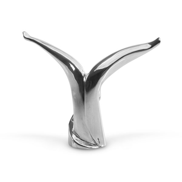 Miniature titled Catch of the Day in sterling silver. A bird with spread wings, view from the back.